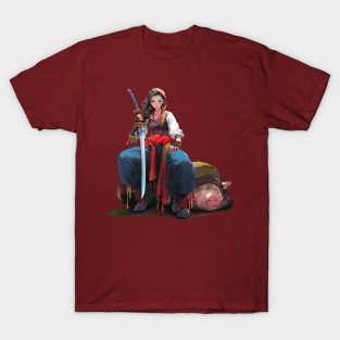 Ukrainian Cossack warrior girl T-Shirt